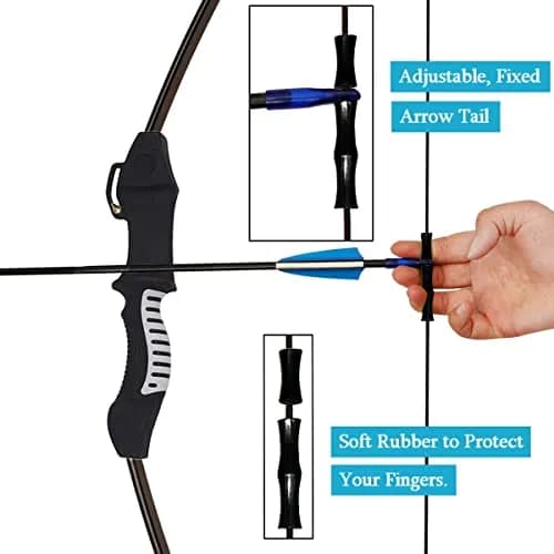 Mxessua 45" Youth Bow and Arrows Set Black | Beginner Recurve Archery Kit with 9 Arrows, Arm Guard, Quiver, Target Faces thumbnail 4