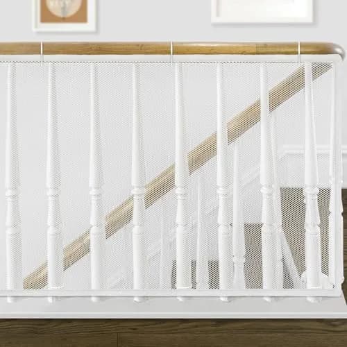 Gudui Safety Stair Railing Net for Baby & Pets, 300cm x 80cm (10ft x 2.6ft) White Honeycomb Mesh | Indoor/Outdoor Use thumbnail 1