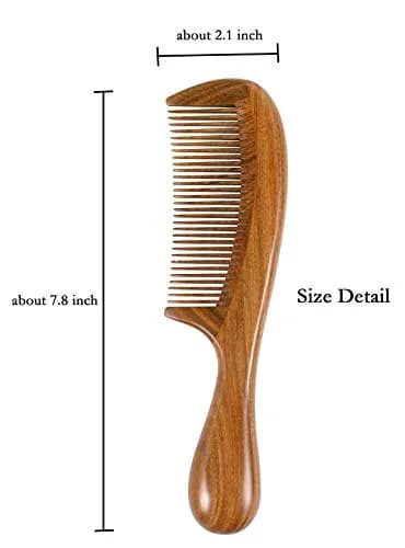 Louise Maelys Wooden Hair Combs Set 7.8 x 2.1 inch | Anti-static & Calming Sandalwood Scent thumbnail 2
