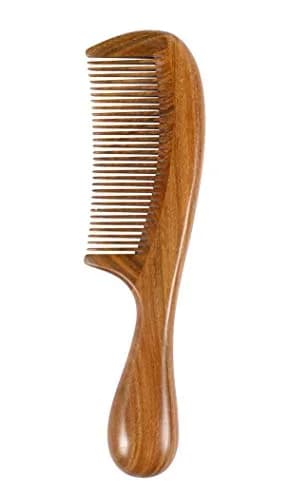 Louise Maelys Wood Fine Tooth Comb For Thick Hair | Anti Static & Natural Sandalwood (20cm) thumbnail 1