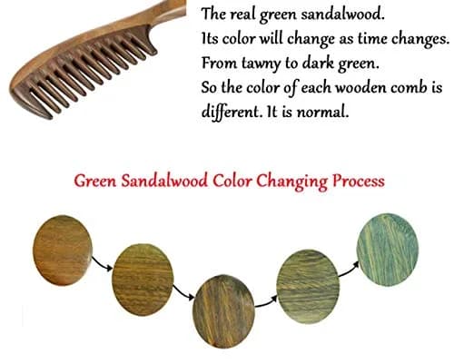 Louise Maelys Wood Fine Tooth Comb For Thick Hair | Anti Static & Natural Sandalwood (20cm) thumbnail 5