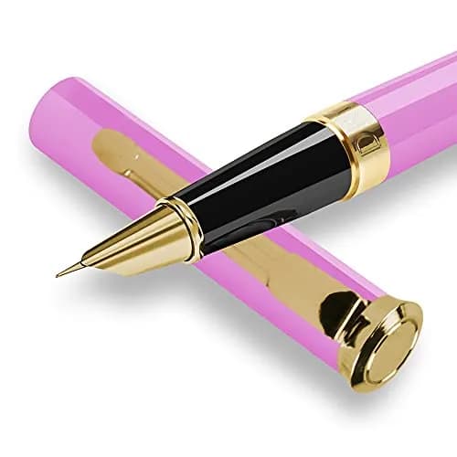 Dryden Designs Fine Nib Fountain Pen - Pink, 0.5mm Line Size | Smooth Elegant Writing with 24 Ink Cartridges thumbnail 3