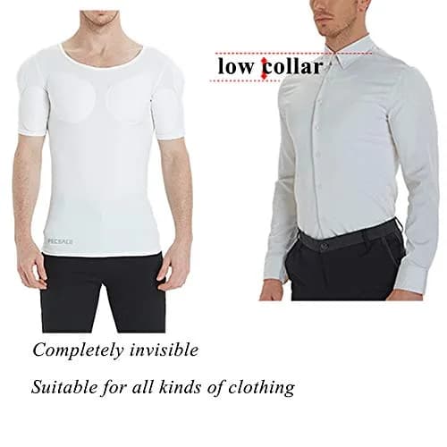 Ypnrd Fake Muscle Suit Shirt Men's Long Sleeve White Medium | Detachable Muscle Pads for Enhanced Physique thumbnail 3