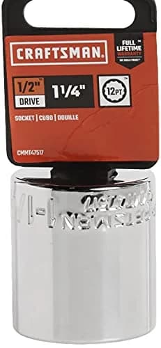 CRAFTSMAN Shallow Socket, SAE, 1/2-Inch Drive, 1-1/4-Inch | Rust-Resistant Chrome Finish thumbnail 2