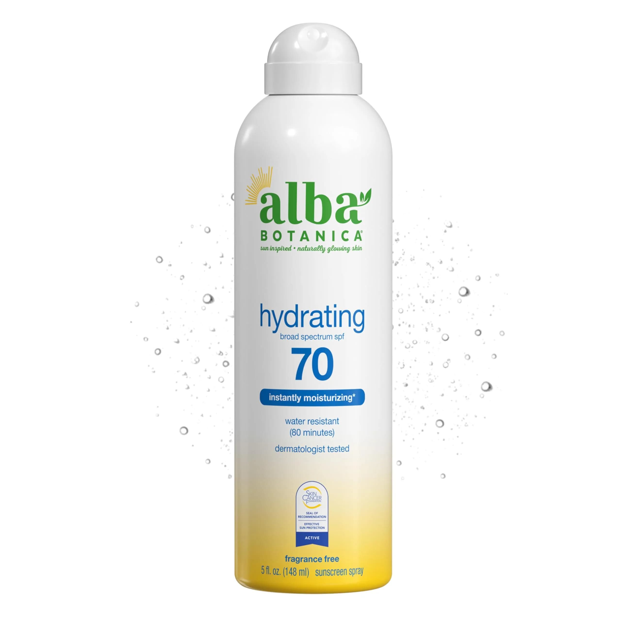 Alba Botanica Hydrating Sunscreen Spray SPF 50 Broad Spectrum Protection 156g (5.5 Fl Oz) | Instantly Moisturizing Water Resistant — 5 Fl Oz / SPF 70