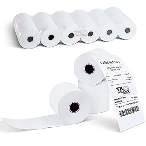 TK Thermal King 2 1/4" x 150' Thermal Paper Rolls | Compatible with Cash Registers & Calculators thumbnail 1