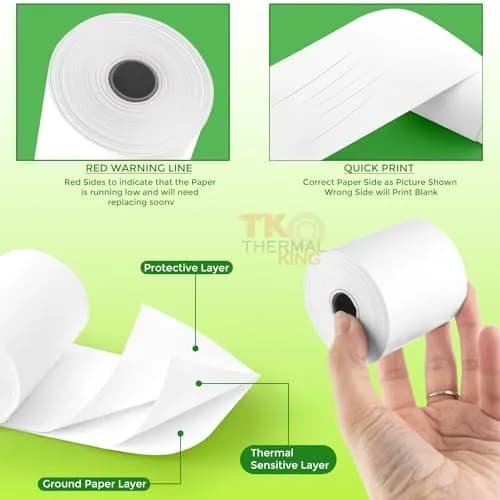 TK Thermal King 2 1/4" x 150' Thermal Paper Rolls | Compatible with Cash Registers & Calculators thumbnail 4
