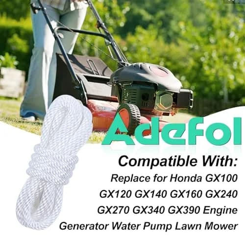 Adefol Recoil Starter Rope Pull Cord for Honda GX100 GX120 GX160 GX200 Engines | 4.8M Total Length thumbnail 2