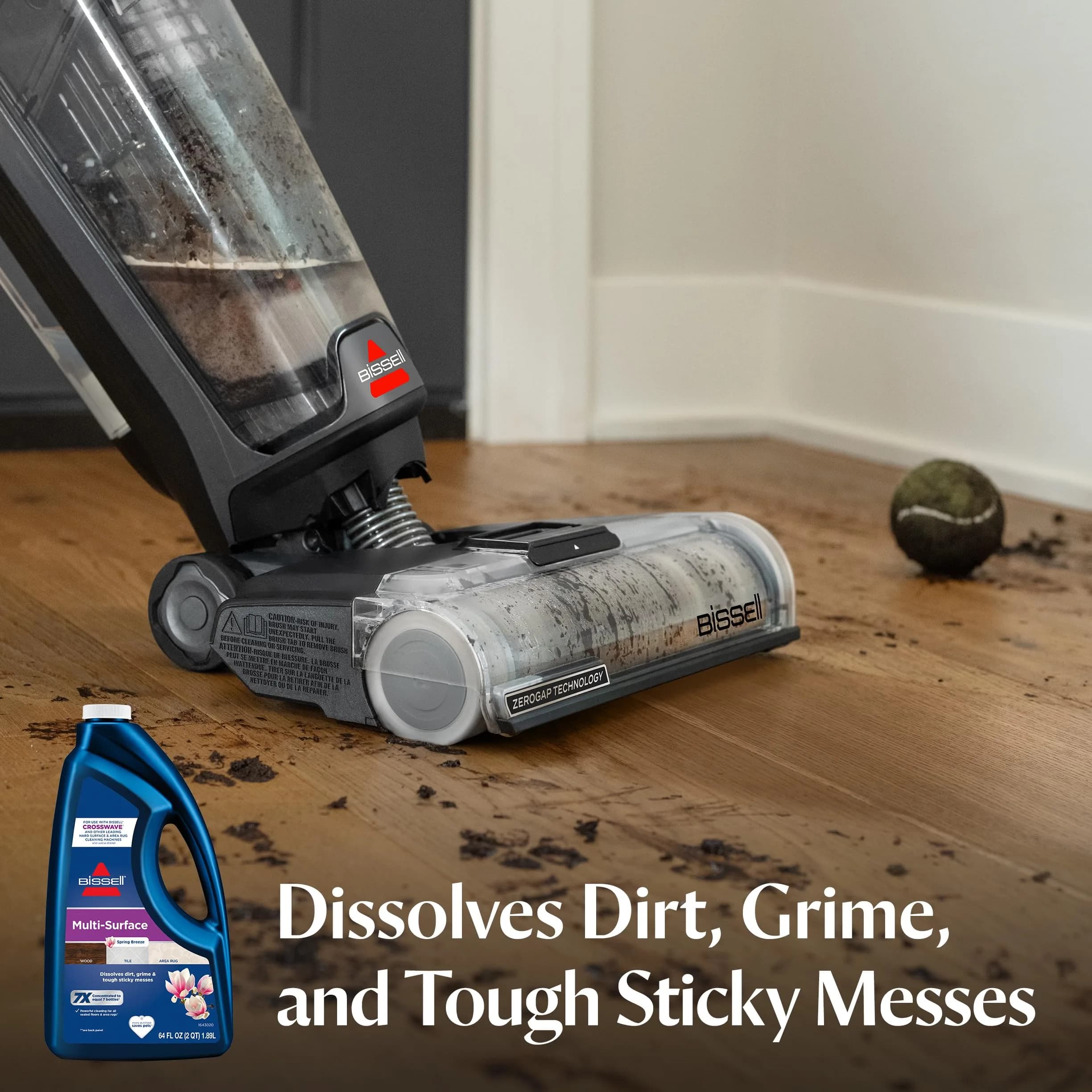 Bissell Multi-Surface Solution, For use in CrossWave and other leading hard surface and area rug cleaners, 64oz, Dissolves dirt, grime, and tough sticky messes thumbnail 2