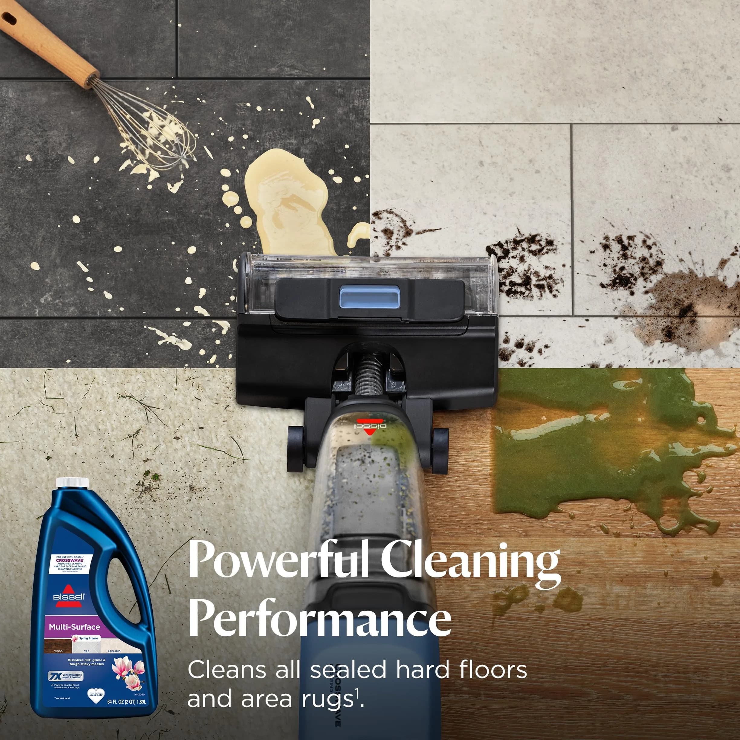 Bissell Multi-Surface Solution, For use in CrossWave and other leading hard surface and area rug cleaners, 64oz, Dissolves dirt, grime, and tough sticky messes thumbnail 3