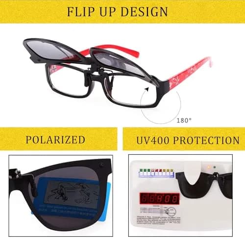 FRAZALA Polarized Clip on Sunglasses UV 400 for Prescription Glasses | Anti-glare, Lightweight, Unisex thumbnail 5