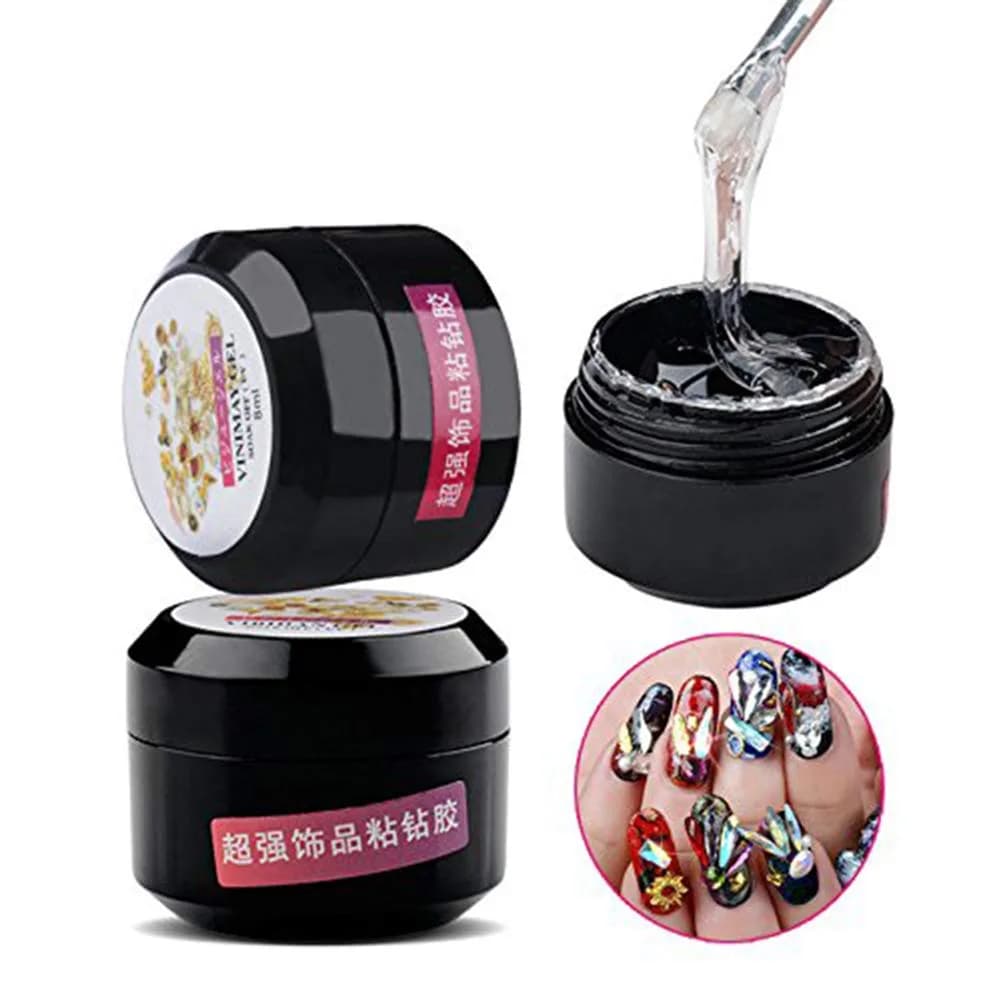 YESLADY Super Sticky Rhinestone UV Gel Adhesive Builder 8ml (0.27 Fl Oz) | Strong Hold for Nail Art & Jewelry - main product image