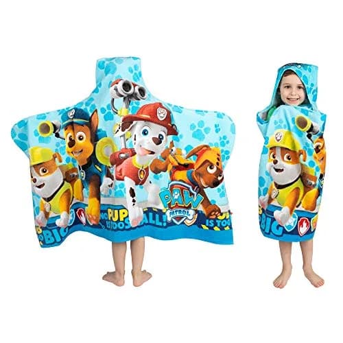 Franco Paw Patrol Hooded Towel Wrap 60cm x 127cm | Soft Cotton Terry for Bath, Pool, Beach thumbnail 1