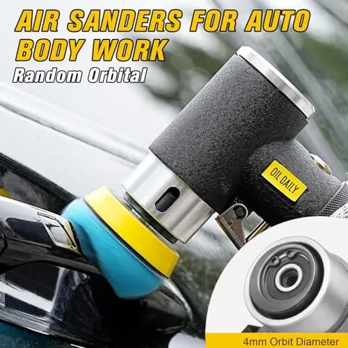 SI FANG 2" & 3" Mini Orbital Air Sander & Polisher Kit | Pneumatic Random Orbital Sander for Auto Body Work thumbnail 4