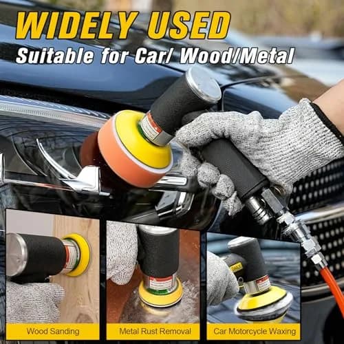 SI FANG 2" & 3" Mini Orbital Air Sander & Polisher Kit | Pneumatic Random Orbital Sander for Auto Body Work thumbnail 3