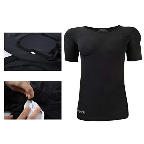 Ypnrd Fake Muscle Suit Shirt Men's Long Sleeve T-Shirt with Detachable Pad, Black XL | Invisible Simulation for Enhanced Physique thumbnail 2