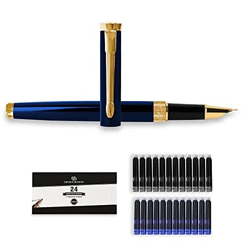 Dryden Designs Fountain Pen Fine Nib | Elegant Writing with 0.5mm Fine Nib, Includes 24 Ink Cartridges thumbnail 1