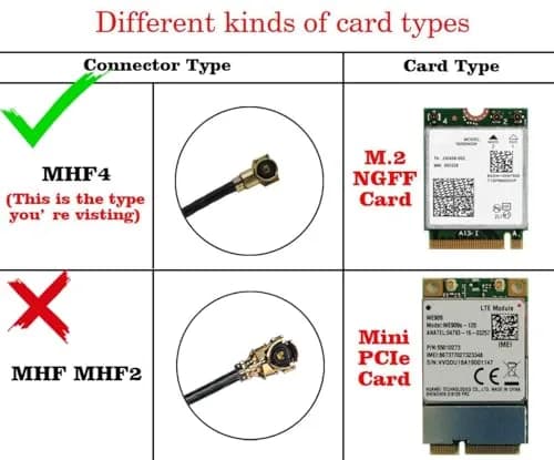 Tenmory WiFi Antenna Dual-Band 8dBi RP-SMA Male MHF4 Cable Kit for M.2 NGFF Card (2 Pcs) thumbnail 5