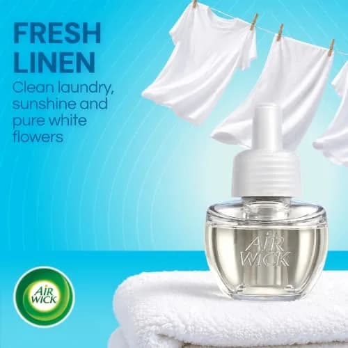 Air Wick Plug In Refills Fresh Linen Scented Oil 10 Count | Infused with Essential Oils for Continuous Fragrance thumbnail 2