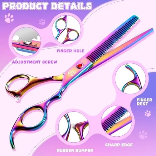 Moontay Dog Grooming Scissors Set, 7 Inch/8 Inch | Professional Shears for Pet Grooming thumbnail 4