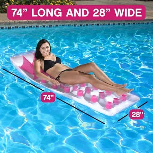 Poolmaster Classic French Pocket Inflatable Swimming Pool Mattress Float 200 lb Capacity | Water-Trapping Pockets for Cooling thumbnail 5