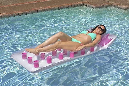 Poolmaster Classic French Pocket Inflatable Swimming Pool Mattress Float 200 lb Capacity | Water-Trapping Pockets for Cooling thumbnail 3