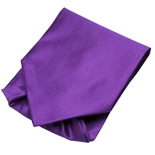 Dubulle Paisley Floral Ascot Set for Men with Pocket Square & Cufflinks, Solid Purple | Self-Tie Cravat thumbnail 5