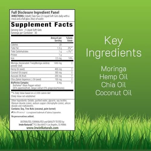 Irwin Naturals Mighty Moringa Superfood Nutrition Supplement | 2 Pack thumbnail 2