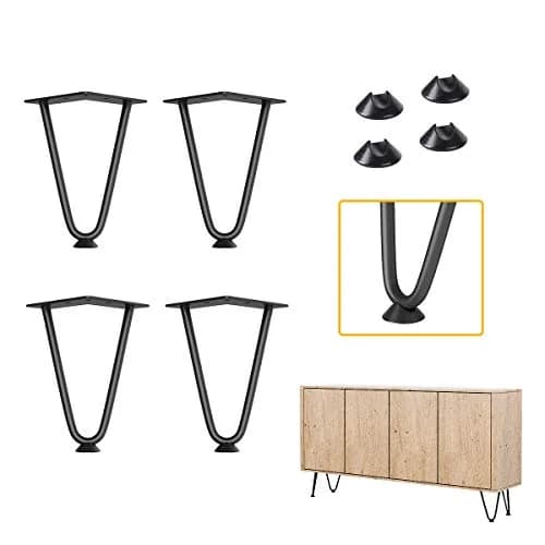Genius Iron Furniture Legs 6 inch | Mid-Century Modern Steel DIY Home Decor thumbnail 1