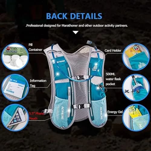AONIJIE Hydration Vest Pack 5L (156g/5.5oz) with 1.5L Bladder | Lightweight Running Backpack for Men & Women thumbnail 3