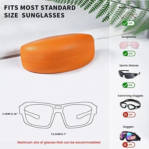 molshine Hard Shell Sunglasses Case, Classic Eyeglass Case for Men & Women, Orange | 16.5 cm (6.5") thumbnail 5