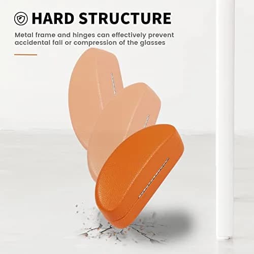 molshine Hard Shell Sunglasses Case, Classic Eyeglass Case for Men & Women, Orange | 16.5 cm (6.5") thumbnail 6