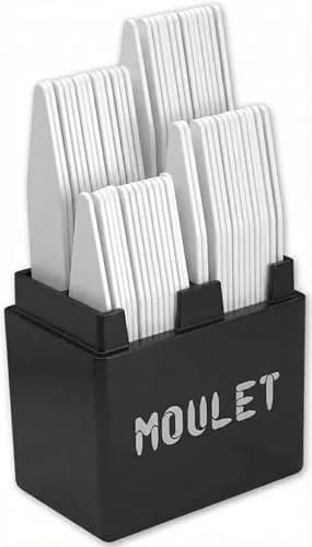 Moulet Plastic Collar Stays for Men's Dress Shirts – 56 Count, 4 Sizes | Keep Collars Sharp All Day thumbnail 1