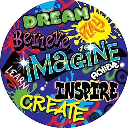 KIDCARPET.COM Inspiration Graffiti Circle Time Rug | Round Classroom Carpet for Preschool Group Activity Reading, 6' x 6' thumbnail 1