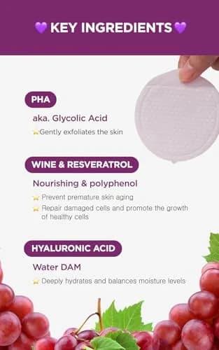 DERMALOGY by NEOGENLAB Bio-Peel Gauze Peeling Pads (Wine, 8 pcs) | Gentle exfoliation with antioxidants for healthy skin thumbnail 4