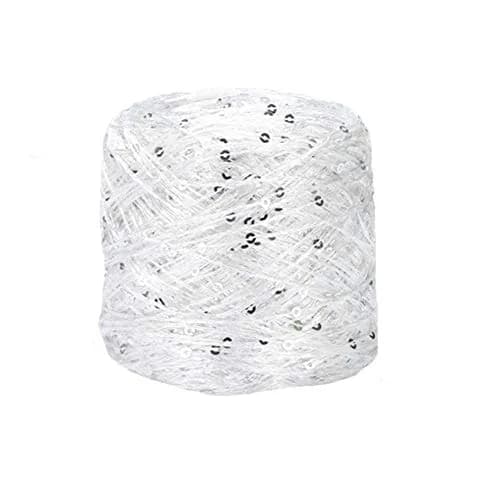 CLISIL White Sliver Sequin & Sparkle Art Yarn 100g (3.5 oz) | Glitter Yarn for Crochet & Knitting thumbnail 1