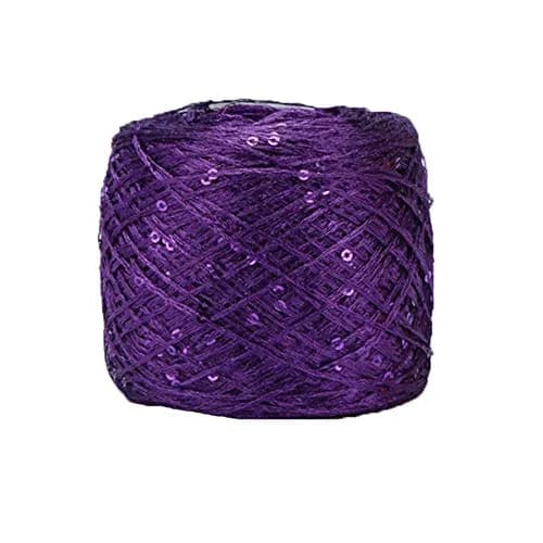 CLISIL Purple Sequin Yarn - Sparkle, Fantasy, Art & Lace Yarn - 100g | Glamorous, Glitter, Suitable for Crochet & Knitting thumbnail 1