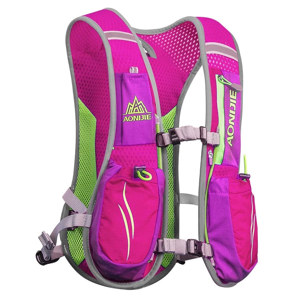 AONIJIE 5.5L Hydration Vest Pack Backpack | Lightweight Running Vest for Men & Women, Rose Red