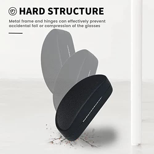 molshine Hard Shell Sunglasses Case Large Black | Classic PU Leather with Metal Frame & Flocking Lining thumbnail 6