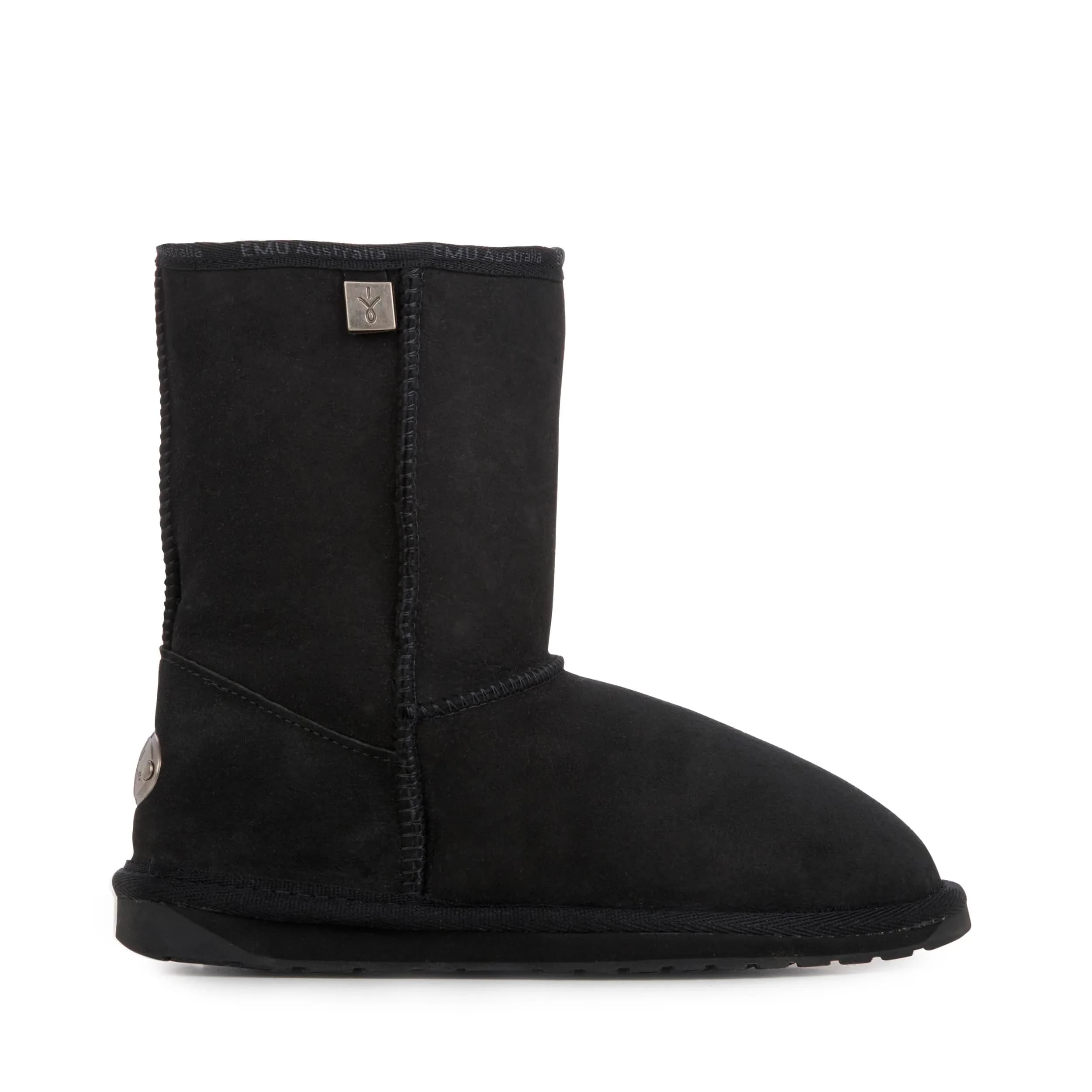 EMU Platinum Stinger Slim Lo Womens Boot Black 6 | Water-Resistant Sheepskin Comfort