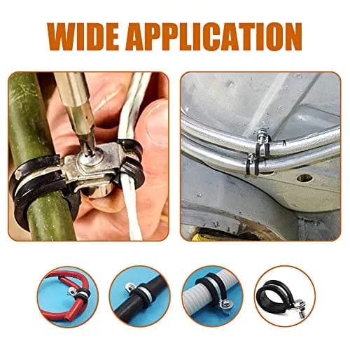 ISPINNER 12 Pack 5/8 Inch Rubber Cushioned Stainless Steel Cable Clamps | Rust & Corrosion Resistant thumbnail 3