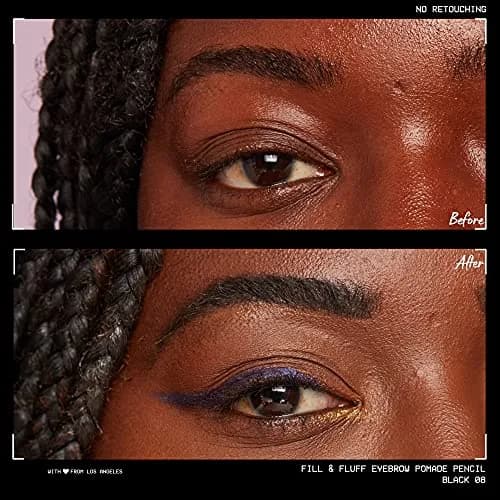NYX PROFESSIONAL MAKEUP Fill & Fluff Eyebrow Pomade Pencil, Black 0.2g (0.007 Oz) | Matte Finish for Effortless Brows thumbnail 4