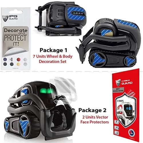 IPG Blue Toy Figure Face Screen Guard Decoration KIT for Vector Robot | Includes Wheels & Body Set, 7 Units Decals & 2 Screen Protectors thumbnail 2