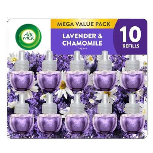 Air Wick Plug In Scented Oil Refills Lavender & Chamomile 10ct (0.67 fl oz per refill) | Continuous Fragrance for Up to 600 Days thumbnail 1