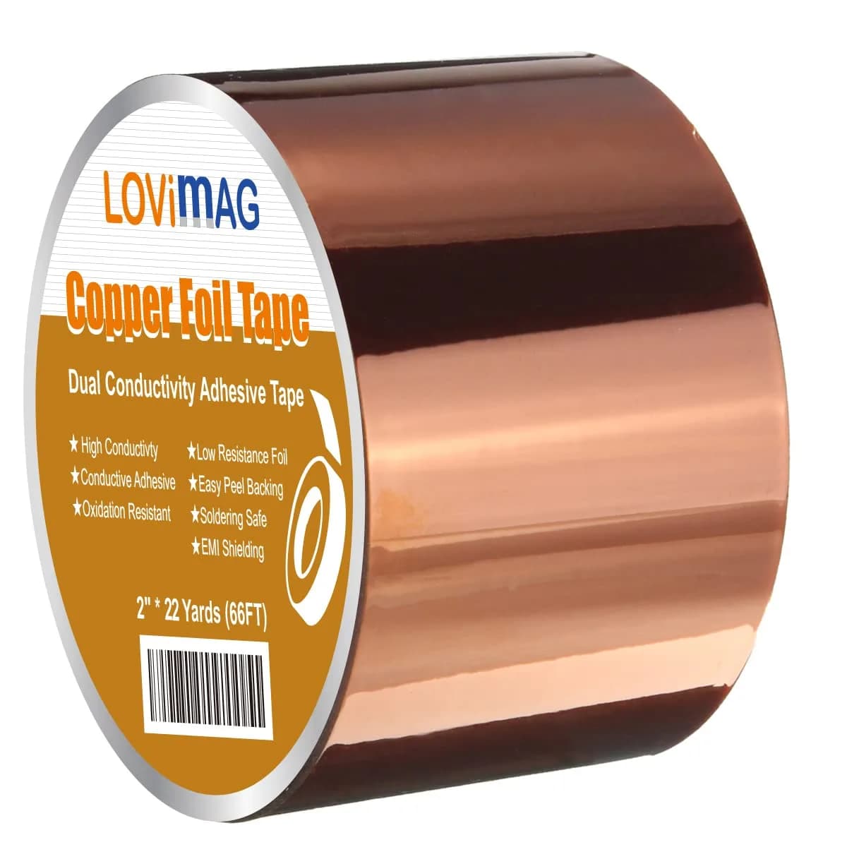 LOVIMAG Copper Foil Tape 50mm x 20m (2in x 66ft) | EMI Shielding & Electrical Repairs