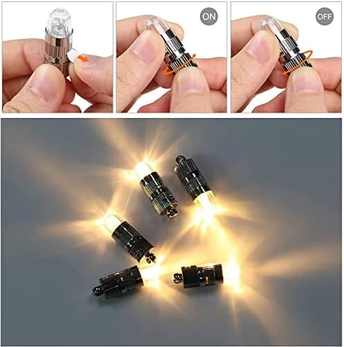 LIHAO 15x Battery Operated Mini LED Lights Warm White | 1.2cm (0.47in) Diameter, 3.5cm (1.38in) Length thumbnail 3