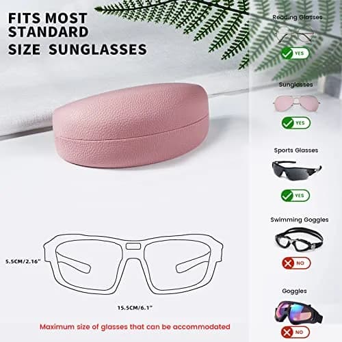 molshine Hard Shell Sunglasses Case Classic Large Pink | Protects Glasses from Extrusion & Falls thumbnail 5