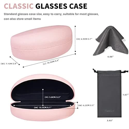 molshine Hard Shell Sunglasses Case Classic Large Pink | Protects Glasses from Extrusion & Falls thumbnail 3