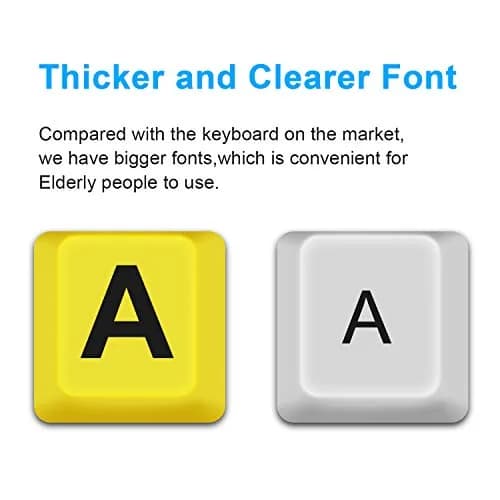 BOOGIIO Large Print Computer Keyboard Wired USB High Contrast Yellow+Black | Ergonomic Design for Visually Impaired thumbnail 4