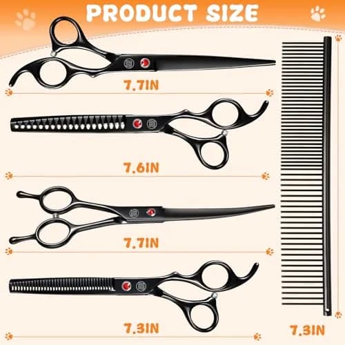 Moontay Dog Grooming Scissors Set, 7 Inch/8 Inch | Professional Shears for Pet Grooming thumbnail 5
